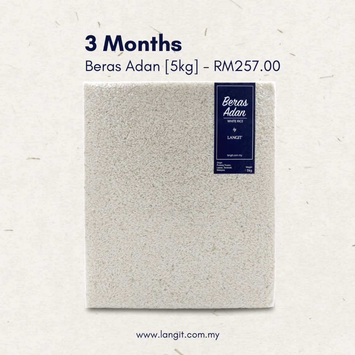 SUBSCRIBE 3 MONTHS – 5kg Beras Adan